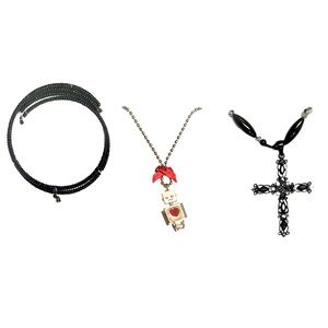 Lot Of 3 Fashion, Seed Bead, Rhinestone Necklaces Perfect Stocking Stuffers!